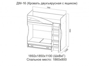 ДМ-16 Кровать двухъярусная с ящиком в Березниках - berezniki.магазин96.com | фото