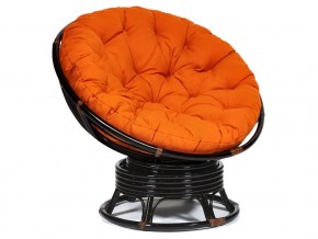 Кресло-качалка Papasan w 23/01 B с подушкой Antique brown, ткань Оранжевый в Березниках - berezniki.магазин96.com | фото