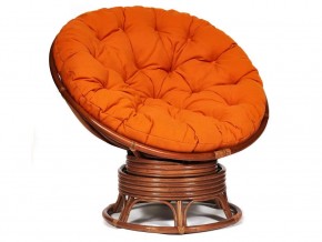 Кресло-качалка Papasan w 23/01 B с подушкой Pecan, ткань Оранжевый в Березниках - berezniki.магазин96.com | фото